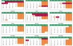 Календар на 2020 рік зі святковими днями і вихідними